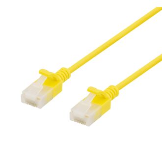 U/UTP Cat6a patch cable, slim, 3.5mm diameter, 0.5m, yellow