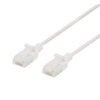 U/UTP Cat6a patch cable, slim, 3,5mm diameter, 1m, white