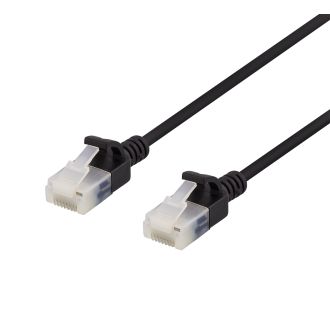 U/UTP Cat6a patch cable, slim, 3.5mm diameter, 1.5m, black