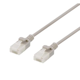 U/UTP Cat6a patch cable, slim, 3,5mm diameter, 3m, grey