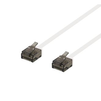 U/UTP Cat6a laitekaapeli, litteä, 1mm paksu, 3m, valkoinen