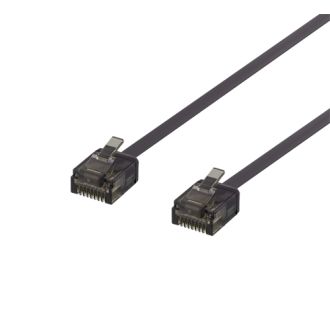 U/UTP Cat6a patch cable, flat, 0.15m, 1mm thick, black