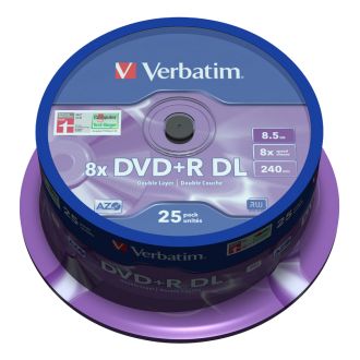 DVD+R DL, 8x, 8.56GB/240min, 35-pack spindel, matt silver