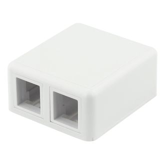 Surface mount box for Keystone, 2 ports, white