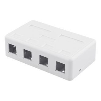Surface mount box for Keystone, 4 ports, white
