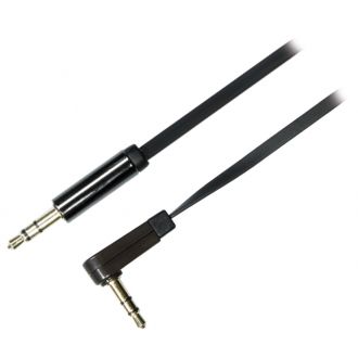 Audio Cable, angled 3.5mm male to 3.5mm male, 0.5m, black