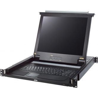 19" KVM console with 17" LCD screen, 1U, nordic layout