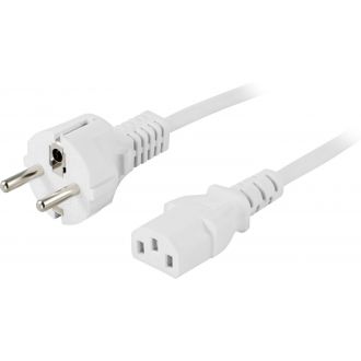 Device cable PC wall straight CEE 7/7 & IEC C13 3m white