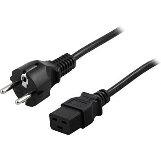Earthed device cable, straight CEE 7/7 to straight IEC 60320