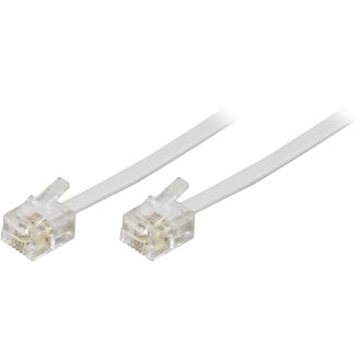 Modular cable, 6P4C(RJ11) to 6P4C(RJ11), 2m, white