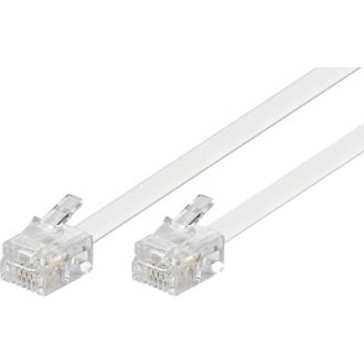 Modular cable, 6P4C(RJ11) to 6P4C(RJ11), 3m, white