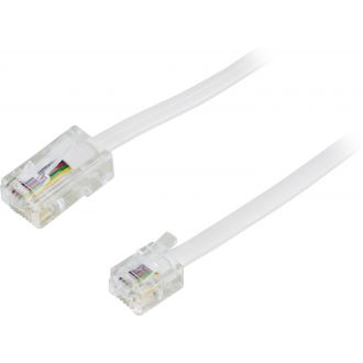 Modular cable, 8P4C to 6P4C(RJ11), 1 m, white