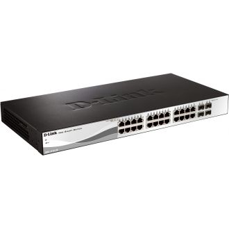 D-Link 24x 10/100/1000 Base-T ports with 4 x 1000Base-T /SFP por
