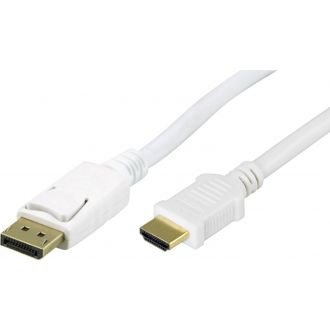 DisplayPort to HDMI cable, 20-pin male - male, 2m, white
