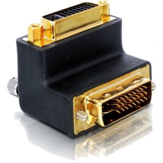 DVI-adapter, Dual Linc DVI-D ma-fe, angled, black