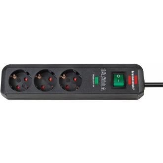 Power strip, 3xCEE 7/3, 1xCEE 7/7, 2m cable, black
