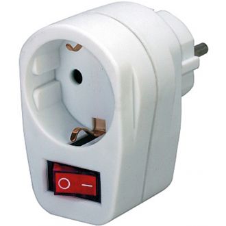 Power strip, 1xCEE 7/3, 1xCEE 7/7, switch, white