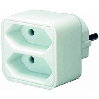 Power strip, 2xIEC 60906-1, 1x CEE 7/7, white