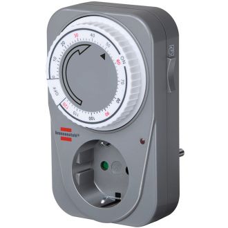 Timer for earthed sockets, 2h, 230V/16A/3500W, grey/white