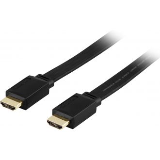 Flat HDMI cable, HDMI High Speed with Ethernet, 10m, black