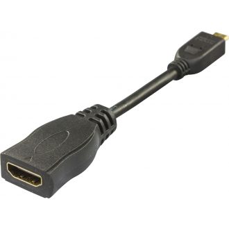HDMI High Speed ??adapter, Micro HDMI ma - HDMI fe, 0.1m, bl