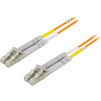 OM1 Fiber cable, LC - LC, duplex, UPC, 62,5/125, 1,5m, or.