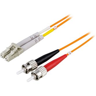 OM1 Fiber cable, LC - ST, duplex, UPC, 62,5/125, 2m, orange
