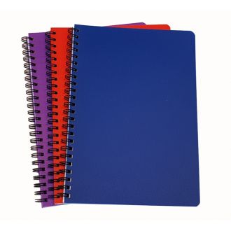 Muovikansiruutuvihko A5 kierre punainen