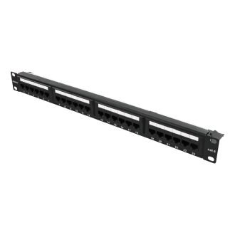 UTP patch panel 24xRJ45 Cat6 krone terminal 1U 19" black