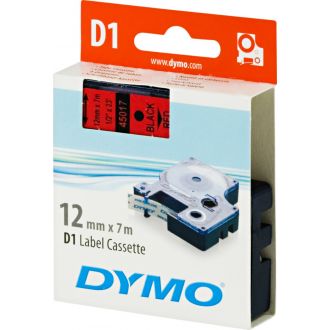 D1, marking tape, 12mm, black text on red tape, 7m - 45017