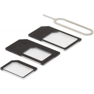 SIM card adapter for micro/mini/nano SIM, black