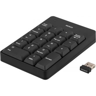 Wireless numeric keypad 18 keys nanoreceiv USB 10m range blk