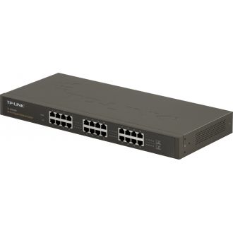 Network switch, 24-port 10/100/1000Mbps, RJ45, metal, 19"