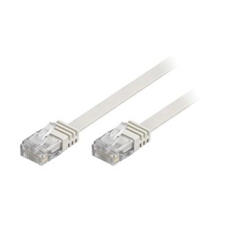 U/UTP Cat6 patch cable, flat, 7m, 250MHz, white
