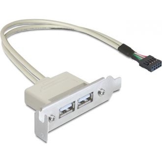 Slot bracket USB 2.0 low profile 2 port