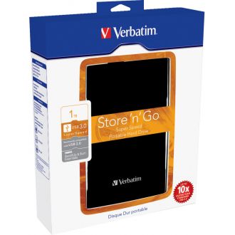 External hard drive, 1TB, 2.5", USB 3.0, black