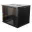 19" cabinet, 9U, 540x450mm, standing wall mount, glass door