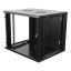 19" cabinet, 9U, 540x450mm, standing wall mount, glass door