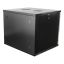 19" cabinet, 9U, 540x450mm, standing wall mount, glass door