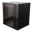 19" cabinet, 12U, 540x450mm, standing wall mount, glass