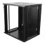 19" cabinet, 12U, 540x450mm, standing wall mount, glass