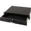 19" 2U pull-out storage box, lockable