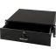 19" 3U pull-out storage box, lockable, black