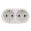 Earthed power outlet, 2-sockets, white