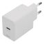 DELTACO USB-C wall charger, 1x USB-C PD 20 W, 1 m USB-C cable, w